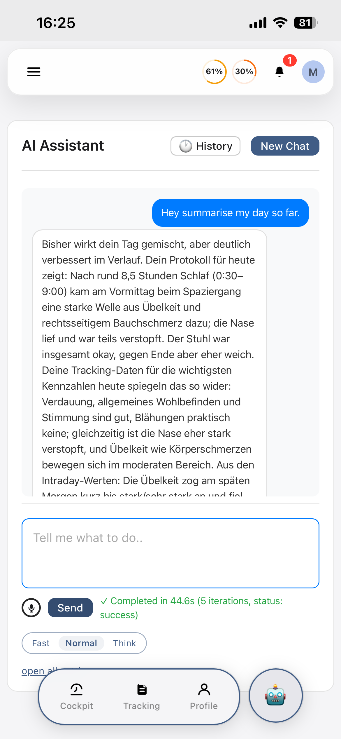 AI insights for the client